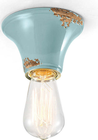Plafoniera-Vintage-Tonda-Piccola-Ceramica-Azzurra-1-Luce-E27