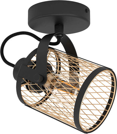 Plafoniera/Faretto-Industrial-Dellow-1-Luce-Acciaio-Nero