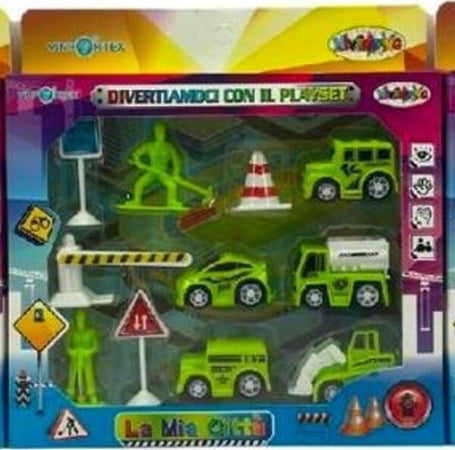 Playset-Costruzioni-La-Mia-Città-Verde-Con-Personaggi-Veicoli-Segnali-11-Pezzi
