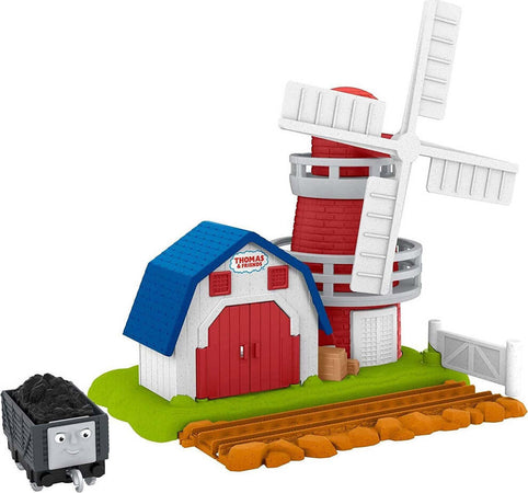 Playset-Il-trenino-Thomas-Il-Mulino-a-Vento-con-Vagone-Sodor-Giocattolo-Bambini
