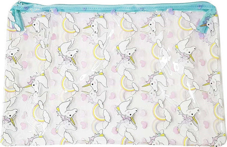 Pochette Trasparente Azzurro Fantasia Unicorno Trucco Beauty Case Borsa Donna Bellezza/Accessori e strumenti di bellezza/Portatrucchi/Beauty case e contenitori/Pochette portatrucchi Trade Shop italia - Napoli, Commerciovirtuoso.it