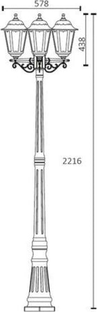 Poliplast-Palo-3-Lanterne-Nero-Loretta