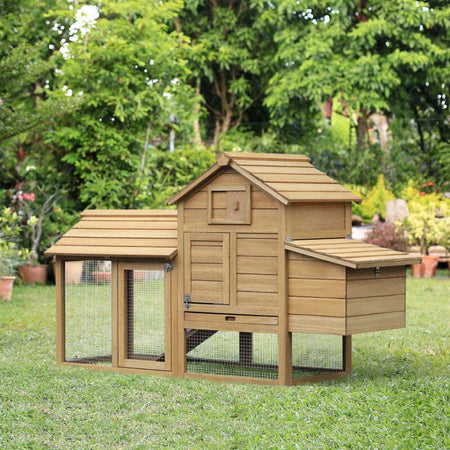 Pollaio-Prefabbricato-in-Legno-per-2-Galline-con-Recinzione-e-Nido-per-Cova,-150.5x54x87cm-BG7D51-108BG7