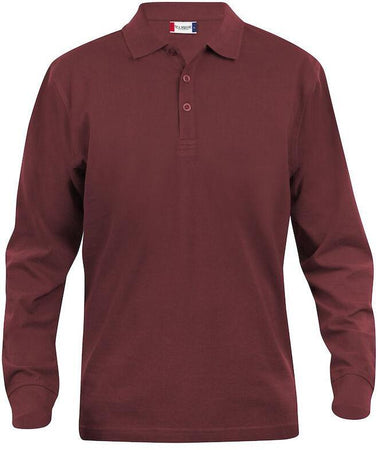 Polo Clique Classic Lincoln Manica Lunga Bordeaux 200 Grammi
