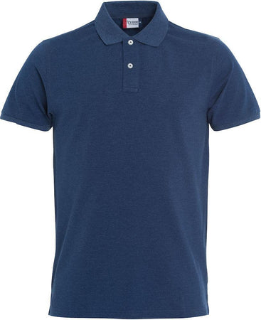Polo Clique Premium Elasticizzata Blu Melange 215 Grammi