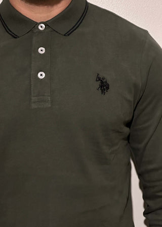Polo maniche lunghe verde militare Moda/Uomo/Abbigliamento/T-shirt polo e camicie/Polo Kanal 32 - Santa Maria di Licodia, Commerciovirtuoso.it