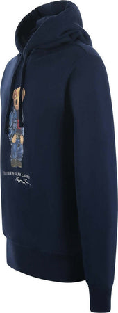 Polo-Ralph-Lauren-Felpa-Uomo-Blu-In-Cotone-Con-Cappuccio-E-Polo-Bear-Stampato-Sul-Petto