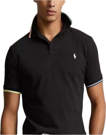 Polo Ralph Lauren Polo Uomo Custom Slim Fit Mnaiche Corte Moda/Uomo/Abbigliamento/T-shirt polo e camicie/Polo Euforia - Bronte, Commerciovirtuoso.it