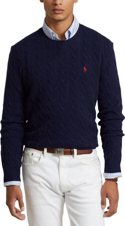 Polo Ralph Lauren Pullover Uomo Girocollo Con Trecce In Lana Merino Maglione Uomo Intrecciato Sottile Pony Cavallino Logo Polo Ralph Lauren Ricamato Moda/Uomo/Abbigliamento/Maglioni e cardigan/Maglioni Euforia - Bronte, Commerciovirtuoso.it