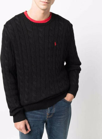 Polo Ralph Lauren Pullover Uomo Girocollo Con Trecce In Lana Merino Maglione Uomo Intrecciato Sottile Pony Cavallino Logo Polo Ralph Lauren Ricamato Moda/Uomo/Abbigliamento/Maglioni e cardigan/Maglioni Euforia - Bronte, Commerciovirtuoso.it