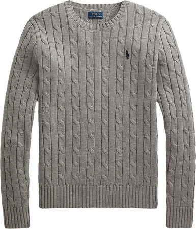 Polo-Ralph-Lauren-Pullover-Uomo-Girocollo-Trecce-In-Lana-Merino-Maglione-Intrecciato-Sottile-Pony-Ricamato