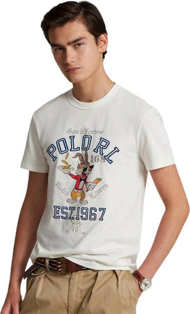 Polo Ralph Lauren Short Sleeve T-shirt Con Stampa Uomo Maglia Bianca Girocollo 100% Cotone Maglietta Uomo Polo Rl Est. 1967 Moda/Uomo/Abbigliamento/T-shirt polo e camicie/T-shirt Euforia - Bronte, Commerciovirtuoso.it