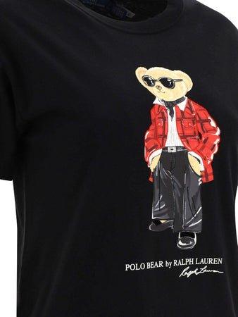Polo-Ralph-Lauren-T-Shirt-Donna-Polo-Bear-Slim-Fit-Mezze-Maniche-Con-Orsetto