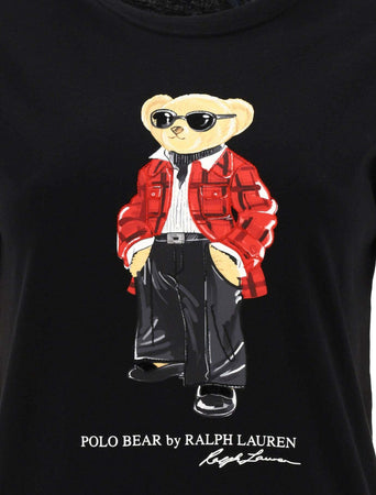 Polo-Ralph-Lauren-T-Shirt-Donna-Polo-Bear-Slim-Fit-Mezze-Maniche-Con-Orsetto