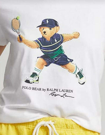 Polo-Ralph-Lauren-T-Shirt-Donna-Polo-Bear-Tenis-Maglietta-Mezze-Maniche