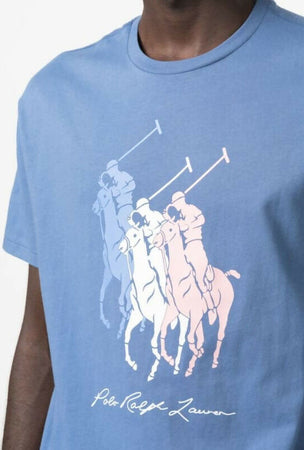 Polo-Ralph-Lauren-T-shirt-Uomo-Big-Pony-T-shirt-In-Jersey-Stampa-Multicolore