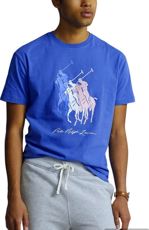 Polo-Ralph-Lauren-T-shirt-Uomo-Big-Pony-T-shirt-In-Jersey-Stampa-Multicolore