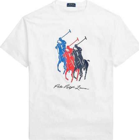 Polo-Ralph-Lauren-T-shirt-Uomo-Big-Pony-T-shirt-In-Jersey-Stampa-Multicolore