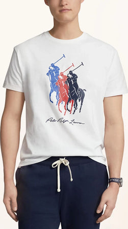 Polo-Ralph-Lauren-T-shirt-Uomo-Big-Pony-T-shirt-In-Jersey-Stampa-Multicolore