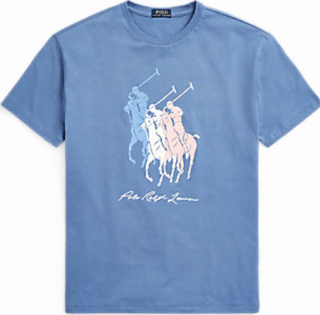Polo-Ralph-Lauren-T-shirt-Uomo-Big-Pony-T-shirt-In-Jersey-Stampa-Multicolore