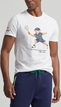 Polo-Ralph-Lauren-T-shirt-Uomo-Orsetto-Tennis-Us-Open-Polo-Bear-In-Jersey