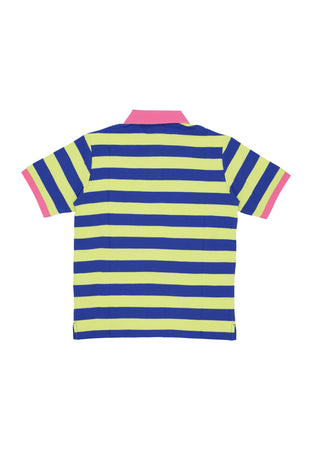 ICE CREAM Polo Manica Corta Uomo Cones and Bones Striped Polo Shirt Slime Green/blue da uomo