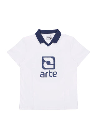 ARTE Polo Manica Corta Uomo Logo Collar Tee White/navy da uomo