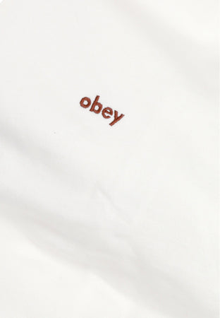 OBEY Polo Manica Lunga Uomo Palo Fleece Polo Blanc De Blanc da uomo