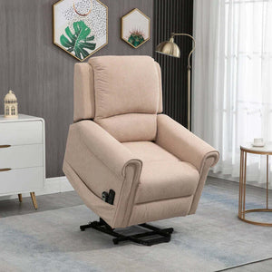 Poltrona-Alzapersona-Reclinabile-fino-a-135°-con-Telecomando,-Poggiapiedi-e-Seduta-Imbottita,-88x92x106-cm,-Marrone-Chiaro-KJ4713-098KJ4