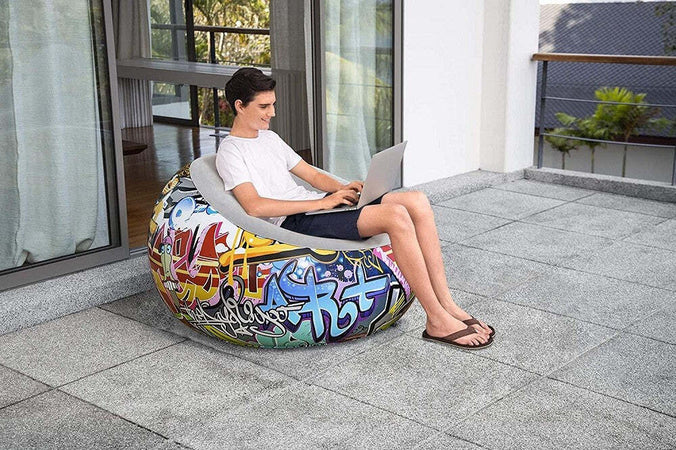 Poltrona Gonfiabile Pouf Puffo Graffiti Street Art 112x112x66 Cm 3 Colori 75075 Giochi e giocattoli/Sport e giochi all'aperto/Giochi aquatici e piscine per bambini/Canotti e gonfiabili galleggianti Trade Shop italia - Napoli, Commerciovirtuoso.it