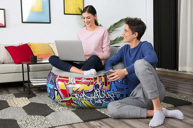 Poltrona Gonfiabile Pouf Puffo Graffiti Street Art 112x112x66 Cm 3 Colori 75075 Giochi e giocattoli/Sport e giochi all'aperto/Giochi aquatici e piscine per bambini/Canotti e gonfiabili galleggianti Trade Shop italia - Napoli, Commerciovirtuoso.it