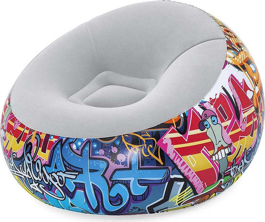 Poltrona Gonfiabile Pouf Puffo Graffiti Street Art 112x112x66 Cm 3 Colori 75075 Giochi e giocattoli/Sport e giochi all'aperto/Giochi aquatici e piscine per bambini/Canotti e gonfiabili galleggianti Trade Shop italia - Napoli, Commerciovirtuoso.it