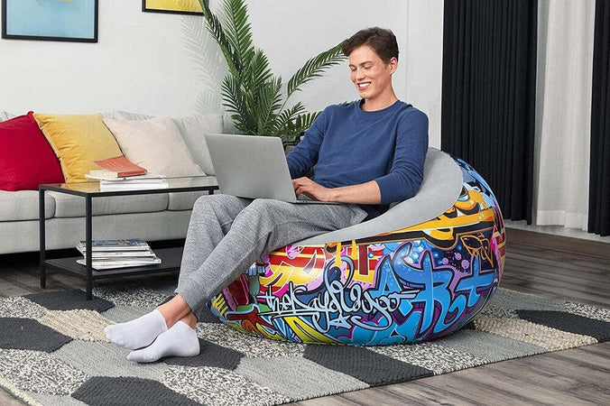 Poltrona Gonfiabile Pouf Puffo Graffiti Street Art 112x112x66 Cm 3 Colori 75075 Giochi e giocattoli/Sport e giochi all'aperto/Giochi aquatici e piscine per bambini/Canotti e gonfiabili galleggianti Trade Shop italia - Napoli, Commerciovirtuoso.it