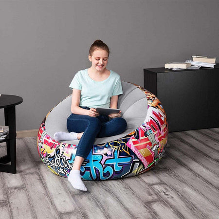 Poltrona Gonfiabile Pouf Puffo Graffiti Street Art 112x112x66 Cm 3 Colori 75075 Giochi e giocattoli/Sport e giochi all'aperto/Giochi aquatici e piscine per bambini/Canotti e gonfiabili galleggianti Trade Shop italia - Napoli, Commerciovirtuoso.it