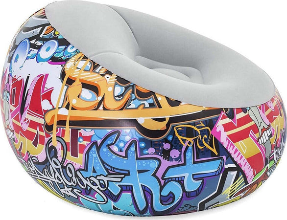 Poltrona Gonfiabile Pouf Puffo Graffiti Street Art 112x112x66 Cm 3 Colori 75075 Giochi e giocattoli/Sport e giochi all'aperto/Giochi aquatici e piscine per bambini/Canotti e gonfiabili galleggianti Trade Shop italia - Napoli, Commerciovirtuoso.it