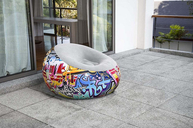 Poltrona Gonfiabile Pouf Puffo Graffiti Street Art 112x112x66 Cm 3 Colori 75075 Giochi e giocattoli/Sport e giochi all'aperto/Giochi aquatici e piscine per bambini/Canotti e gonfiabili galleggianti Trade Shop italia - Napoli, Commerciovirtuoso.it