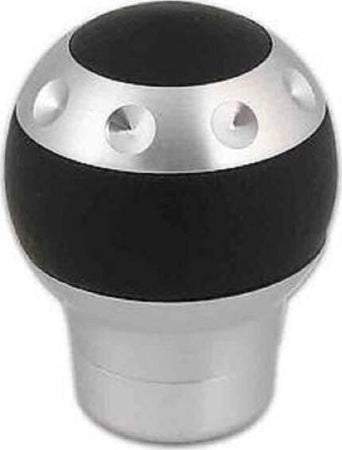 Pomello-Leva-Cambio-Alluminio-Spazzolato-Pelle-Attacco-Universale-Tuning-Per-Auto