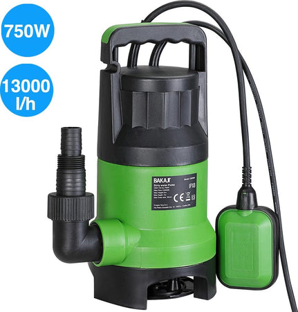 Pompa-Immersione-Elettropompa-Sommersa-Acque-Scure-Sporche-Chiare-750W-13000L/h