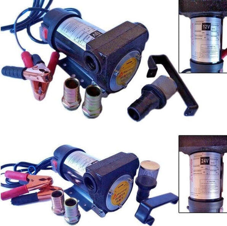 Pompa-Travaso-Elettrica-Carburante-Acqua-Olio-Diesel-24v-200-Watt-Auto-Barca