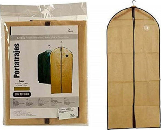 Porta-Abiti-Vestito-137x60cm-Beige-Custodia-Tessuto-Guardaroba-Antipolvere-Armadio