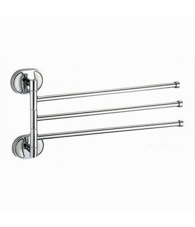 Porta Asciugamani 3 Bracci Fissaggio A Parete Bagno Acciaio Cromato Oval 52003