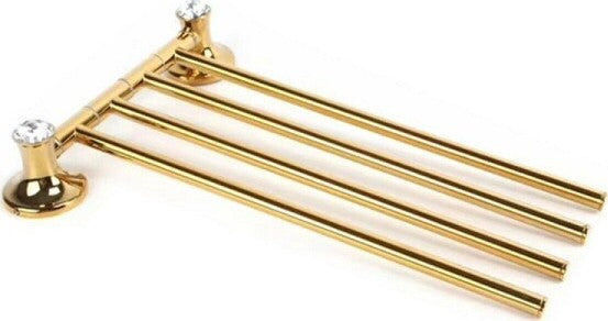 Porta-Asciugamani-4-Aste-Supporto-Per-Bagno-Da-Muro-Casa-Dorato-Oro-Dgo-112