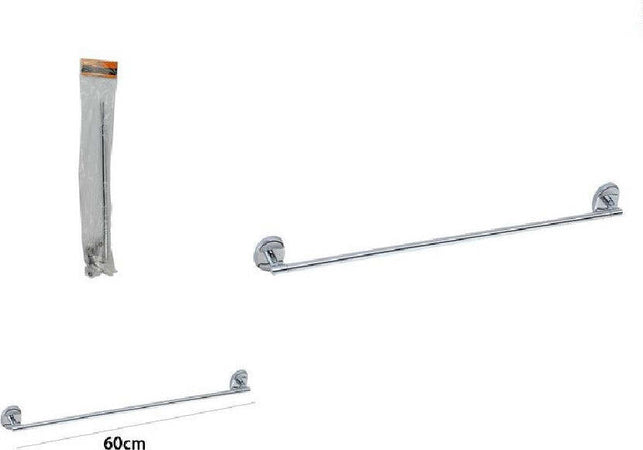 Porta Asciugamani Acciaio Parete Bagno Fissaggio Con Viti O Colla 60 Cm 52000 Casa, arredamento e bricolage > Accessori Bagno > Set da Bagno Trade Shop italia - Napoli, Commerciovirtuoso.it