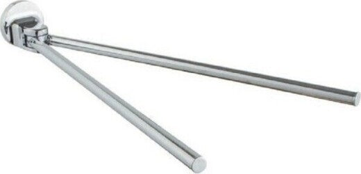Porta-Asciugamani-Asciugamano-A-2-Bracci-Da-Parete-Bagno-Acciaio-Cromato-79814