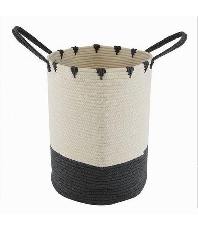 Porta Biancheria Sporca Cesto Tessuto Cestino Bicolore Con Manici 35x45 Cm 10665