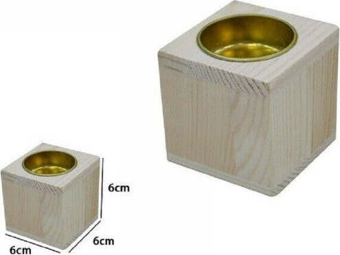 Porta-Candela-Base-Portacandela-Lumini-In-Legno-Naturale-6cm-Decorazione-53736a
