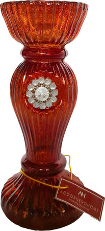 Porta Candela In Vetro Antichizzato Candelabro Ramato Con Applicazione Centrale Portacandela 16.50 Cm Casa e cucina/Decorazioni per interni/Candele e portacandele/Portacandele/Candelabri Ideart - Valdilana, Commerciovirtuoso.it