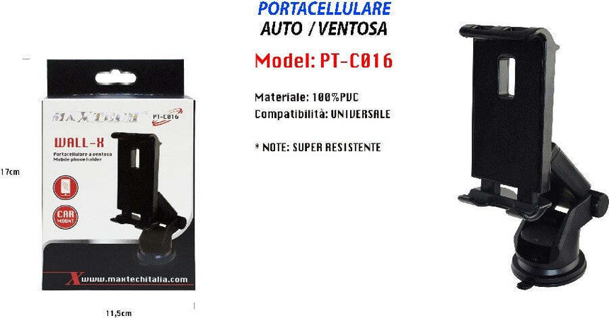 Porta Cellulare Da Auto Ventosa Smartphone Universale Navigatore Maxtech Pt-c016 Elettronica e telefonia > Telefonia Fissa e Mobile > Supporti per Auto Trade Shop italia - Napoli, Commerciovirtuoso.it