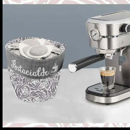Porta-Cialde-Caffè-Cestino-In-Tessuto-Porta-Oggetti-Bustine-The-Zucchero-Laura