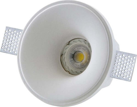Porta-Faretto-Fisso-In-Gesso-Ad-Incasso-Led-Rotondo-Gu10-14x14cm